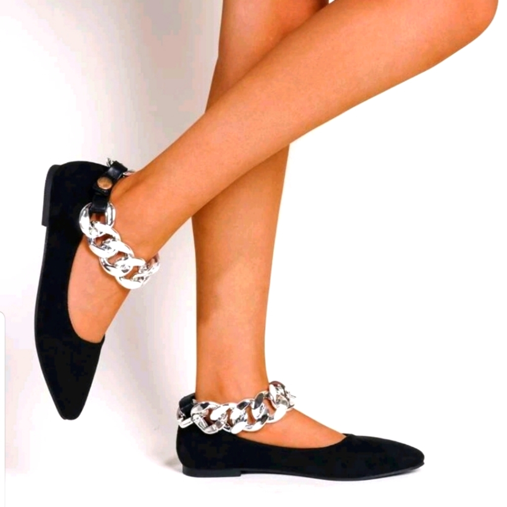 Shoes - flats with embellished ankle closure